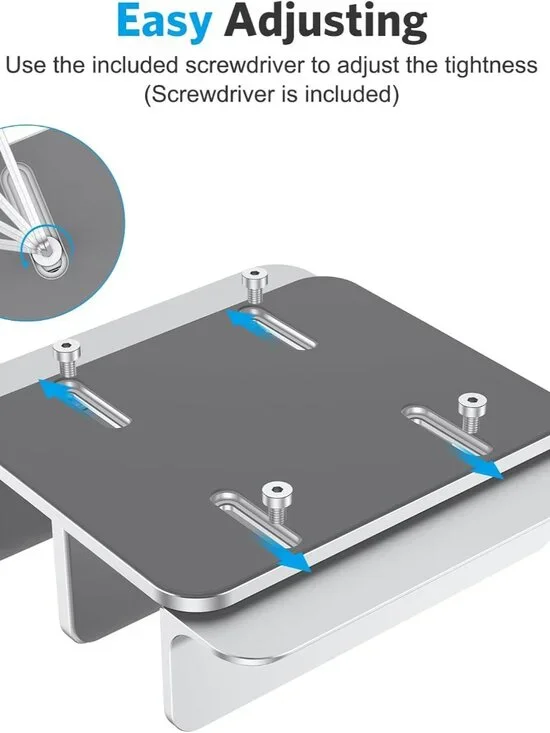 Vertical Laptop Stand [Updated Double Version], Desktop Aluminum Mac Book Stand - Picture 5 of 8